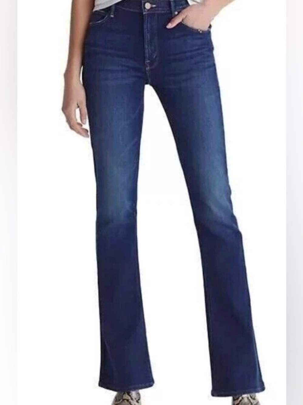 Mother The Runaway Jeans In Home Movies Medium Wash Flared Denim Preppy Size 28